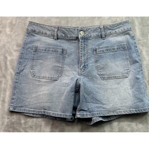 D. Jeans Womens Sz 10 Blue Denim Shorts‎ Cute Faded Beach Park Summer Stretch